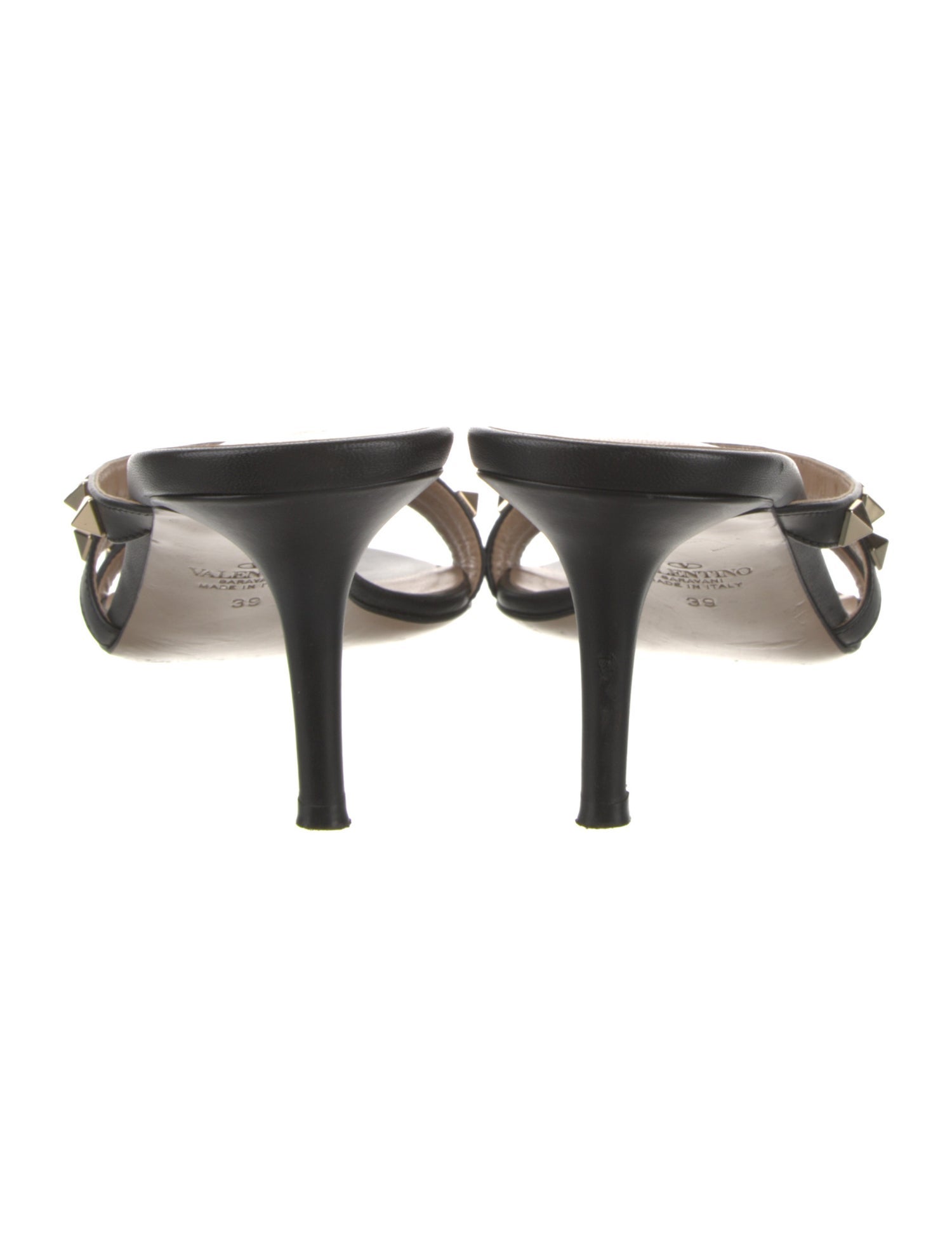 Valentino Rockstud Accents Leather Slides